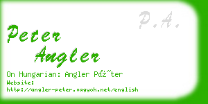 peter angler business card